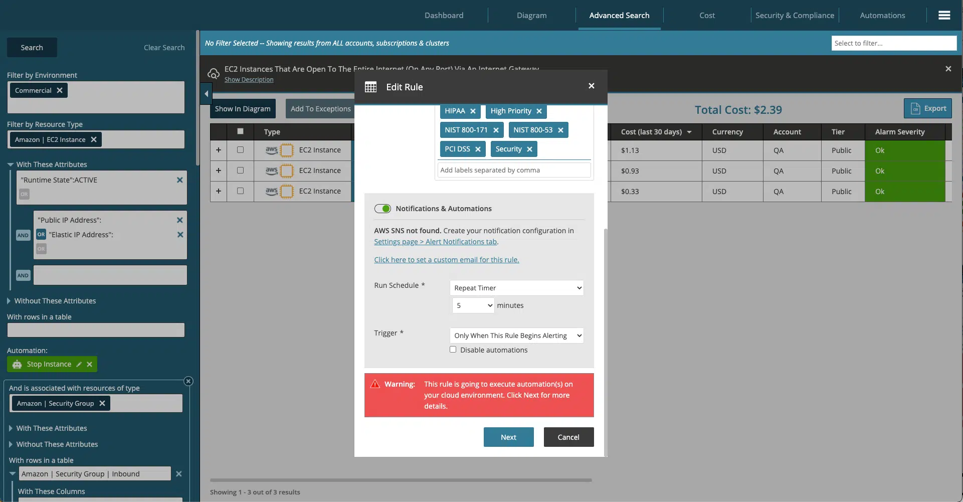 Use Hyperglance to automatically remediate scenarios that leave you vulnerable, 24/7