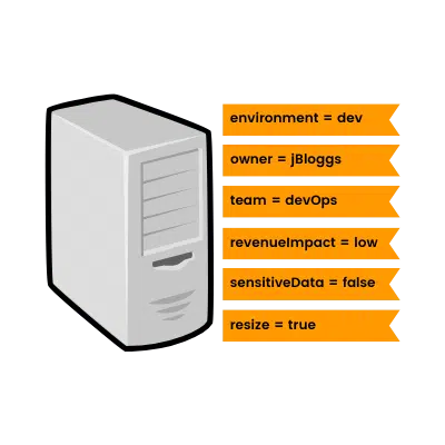 aws tags next to server