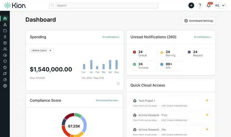 kion-dashboard A screenshot of Kion