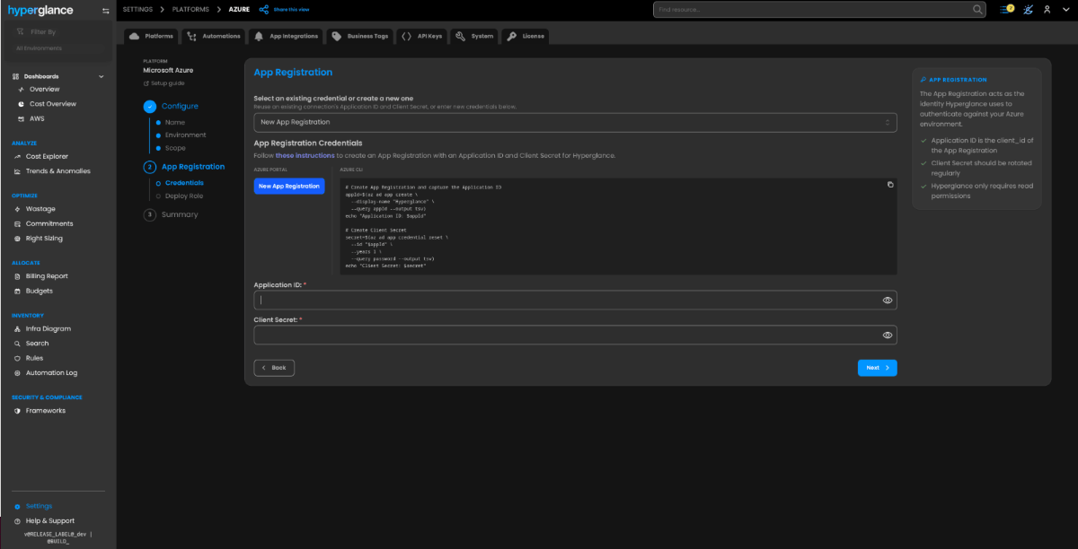 azure-wizard-dark Hyperglance setup