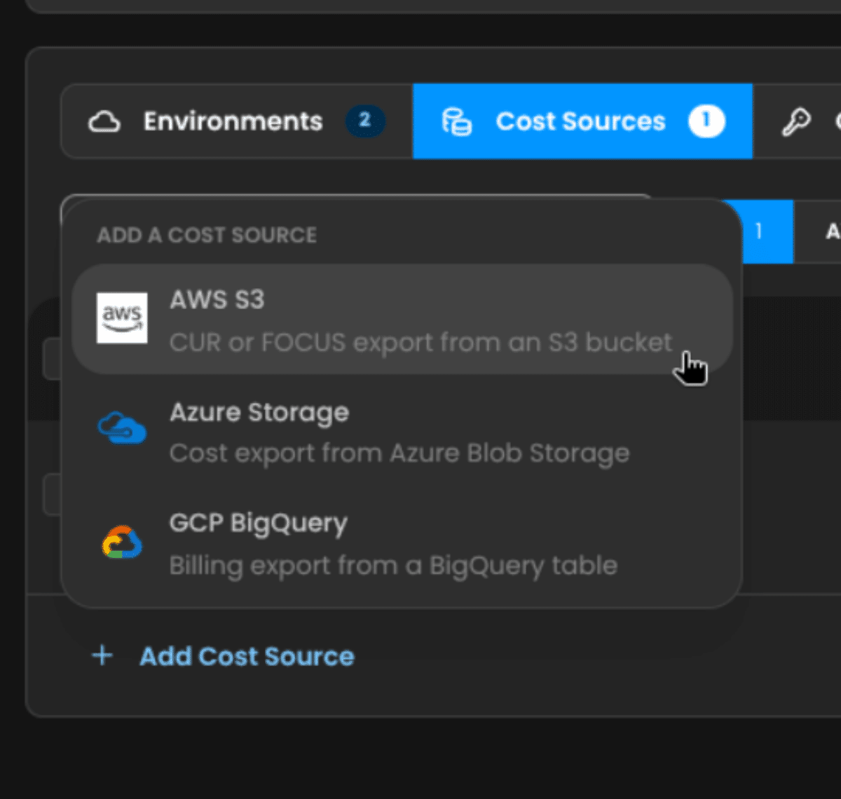 cost-sources-dark Hyperglance setup